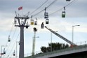 Koelner Seilbahn Gondel blieb haengen Koeln Linksrheinisch P163